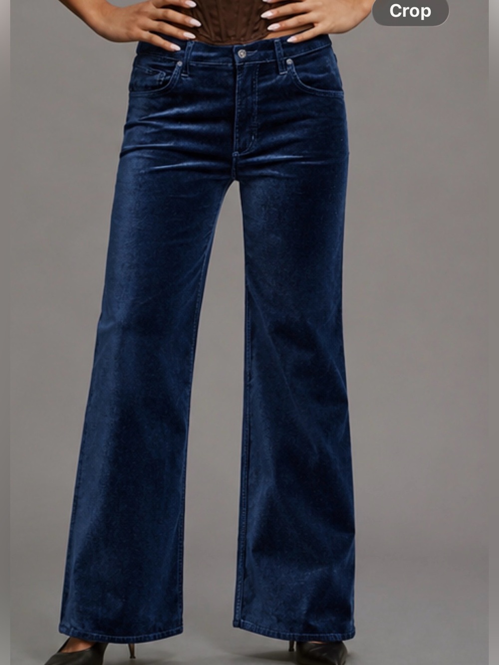 Citizens of Humanity Paloma Velvet Baggy Wide Leg Jeans Size Navy Luxe Y2K - 25